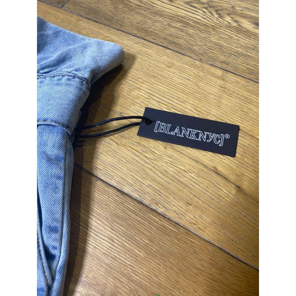 BLANKNYC Paperbag Jean Shorts in Caribbean Blue - Picture 9 of 12